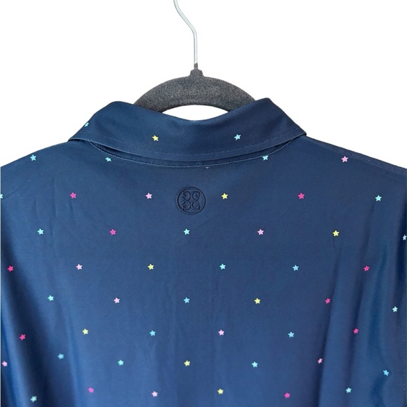NEW G/FORE Performance Golf Polo Navy/Multicolor Star Print Men's Size M - Picture 4 of 11